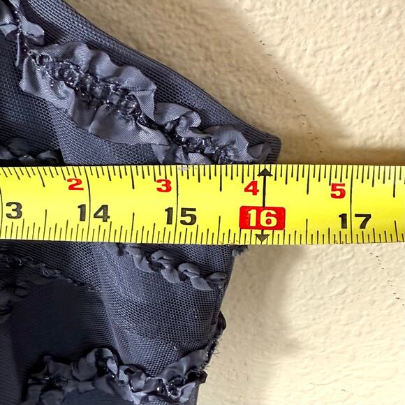 JS Collections Womens Mesh Ruffle Sheath Cocktail Dress Size 4 - Picture 8 of 12